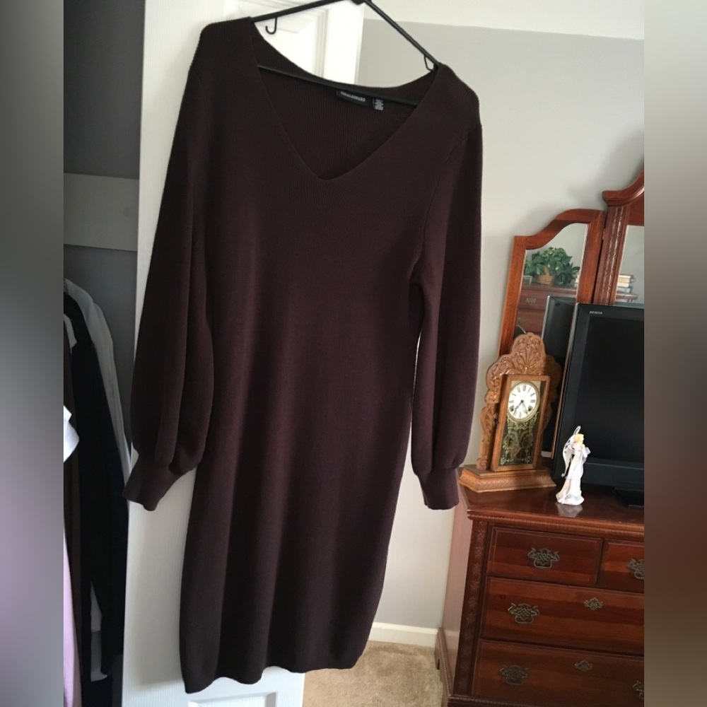 Nina Leonard Chocolate Brown Sweater Dress